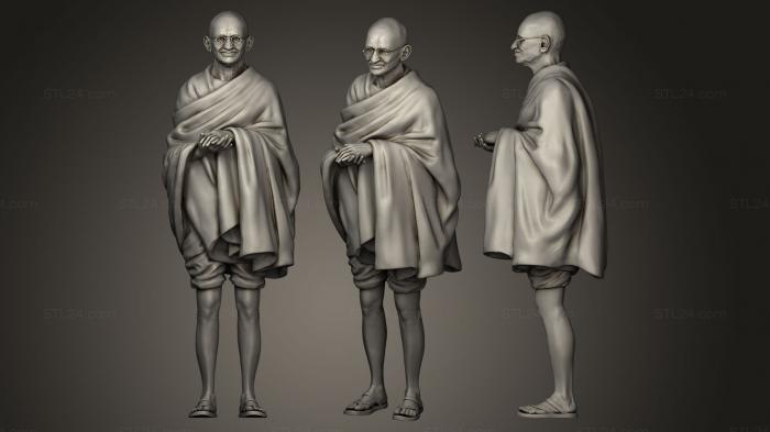Statues of famous people (Mahatma Gandhi, STKC_0076) 3D models for cnc